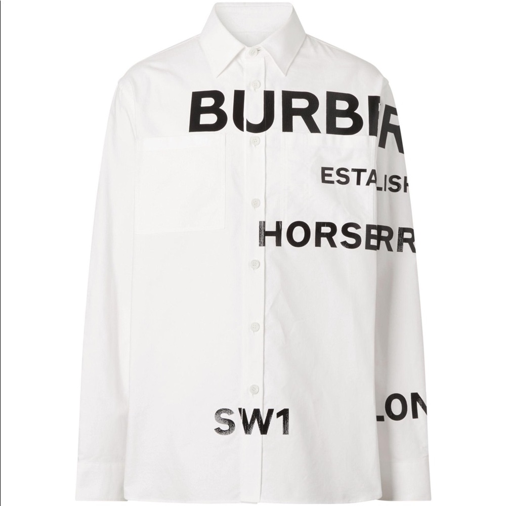 Burberry Oversized Horseferry Print Oxford Shirt